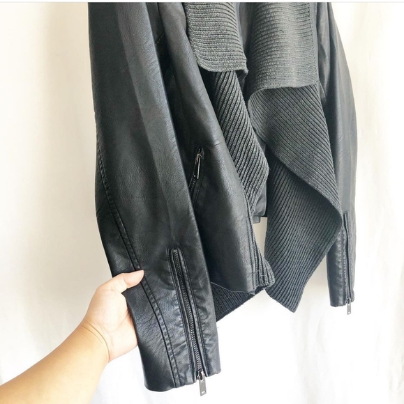 Ci Sono black faux leather open front jacket - Picture 4 of 4